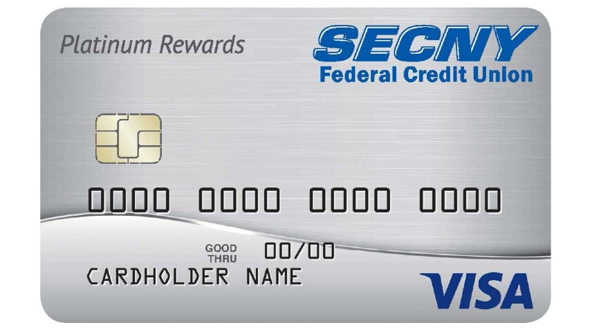 credit card rates near syracuse ny image of visa platinum rewards credit card from secny federal credit union cardholder name with good through information