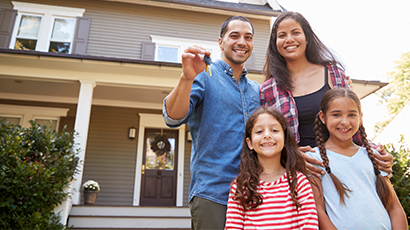 mortgages near syracuse ny from secny fcu family in front of new house