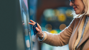 about our syracuse credit union atm locator woman using atm